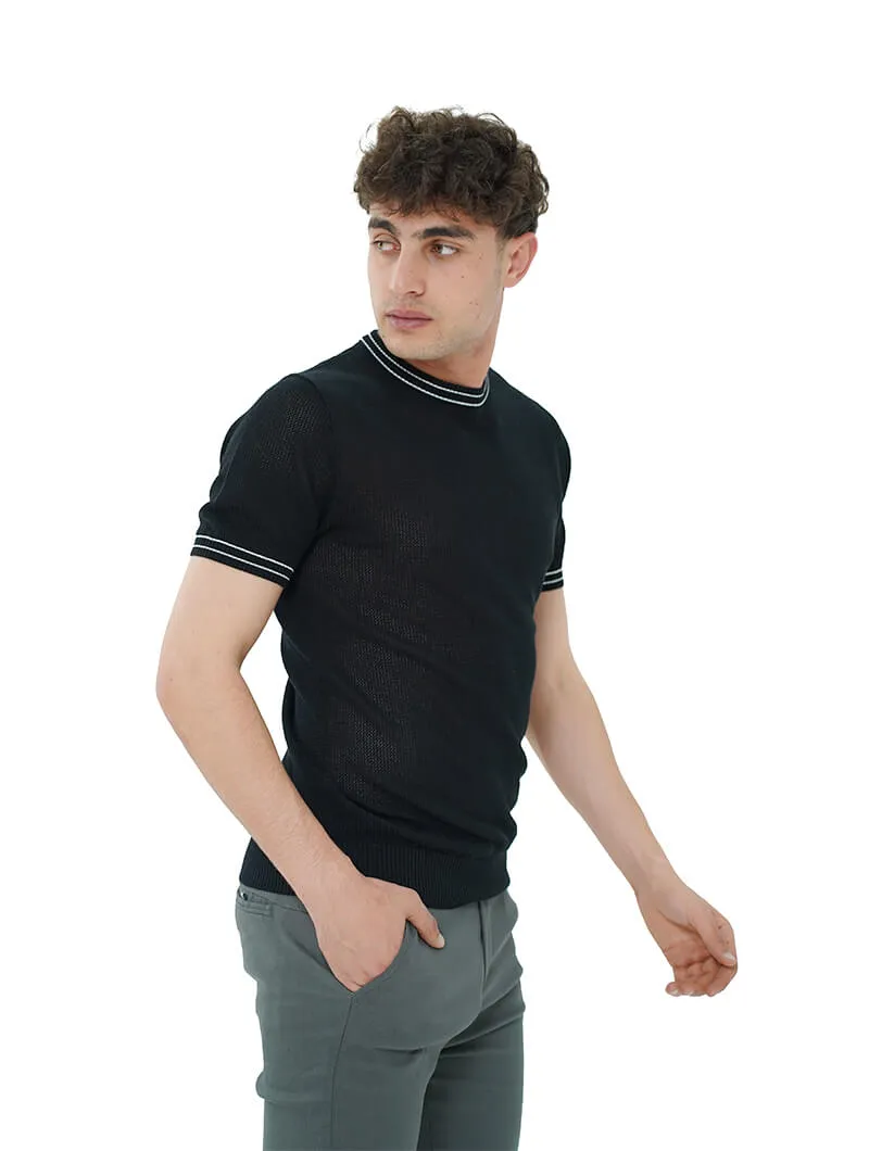 T-shirt en tricot demi-manches